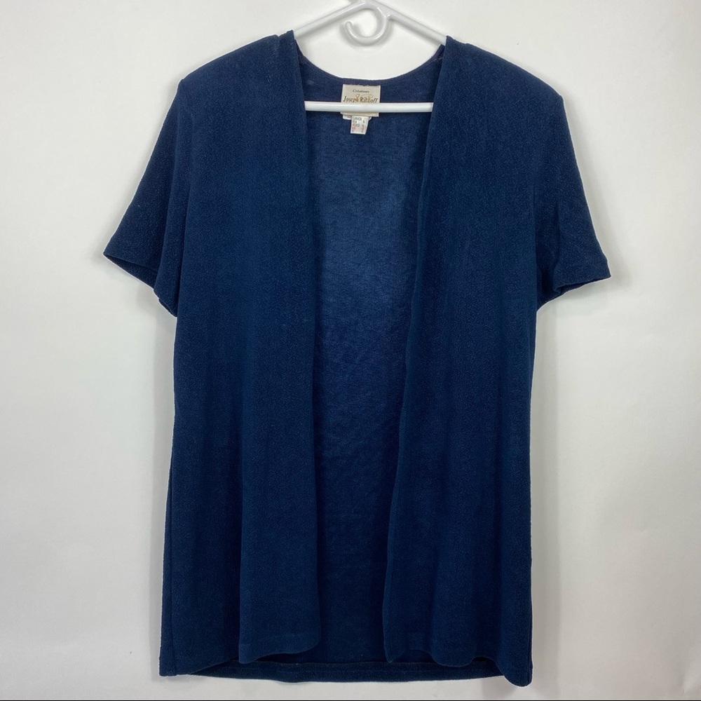 Joseph Ribkoff Cardigan Jacket Open Front 14 Large Short Sleeve Shoulder Pads